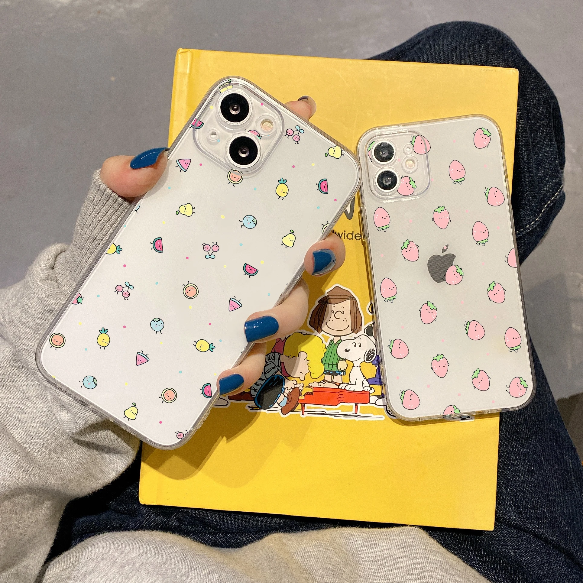 

Simple Colorful Fruit Pattern For iPhone Xr Case 14 13 11 Pro Max 12 13 Mini X XS Max SE 6 7 8 Plus Celular Silicone Cover Etui