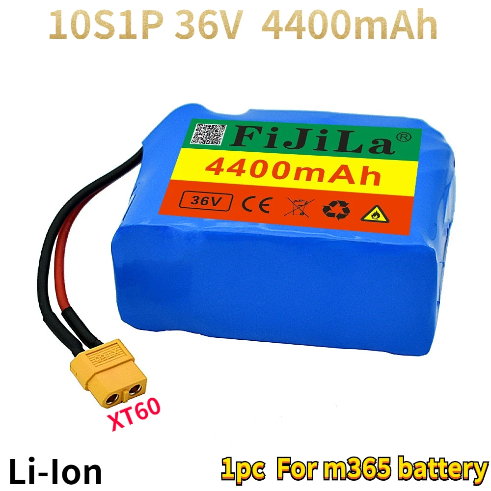 

For M365 MIJIA Pro Scooter 36V 4.4Ah 10S1P 18650 Lithium ion Battery Pack Extended Range Charge And Discharge XT60 Plug+15A BMS