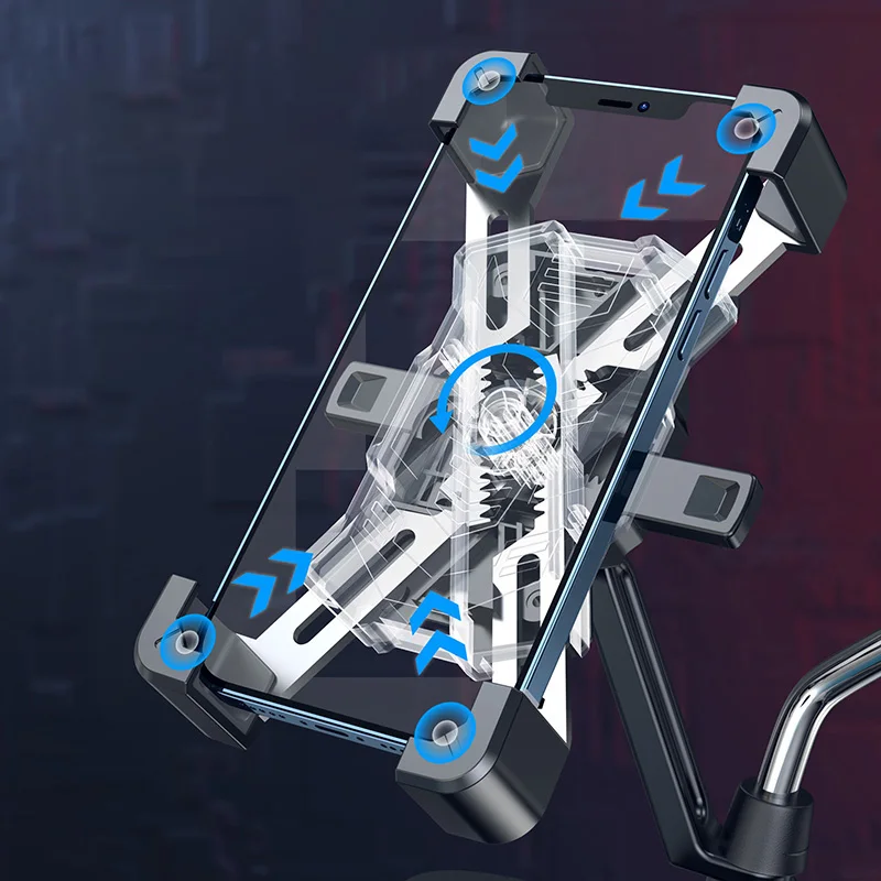 

Shock Absorption Riding Bracket Freely Adjust Mobile Phone Navigation Stand Stable Cushioning Mechanical Structure Anti-skid