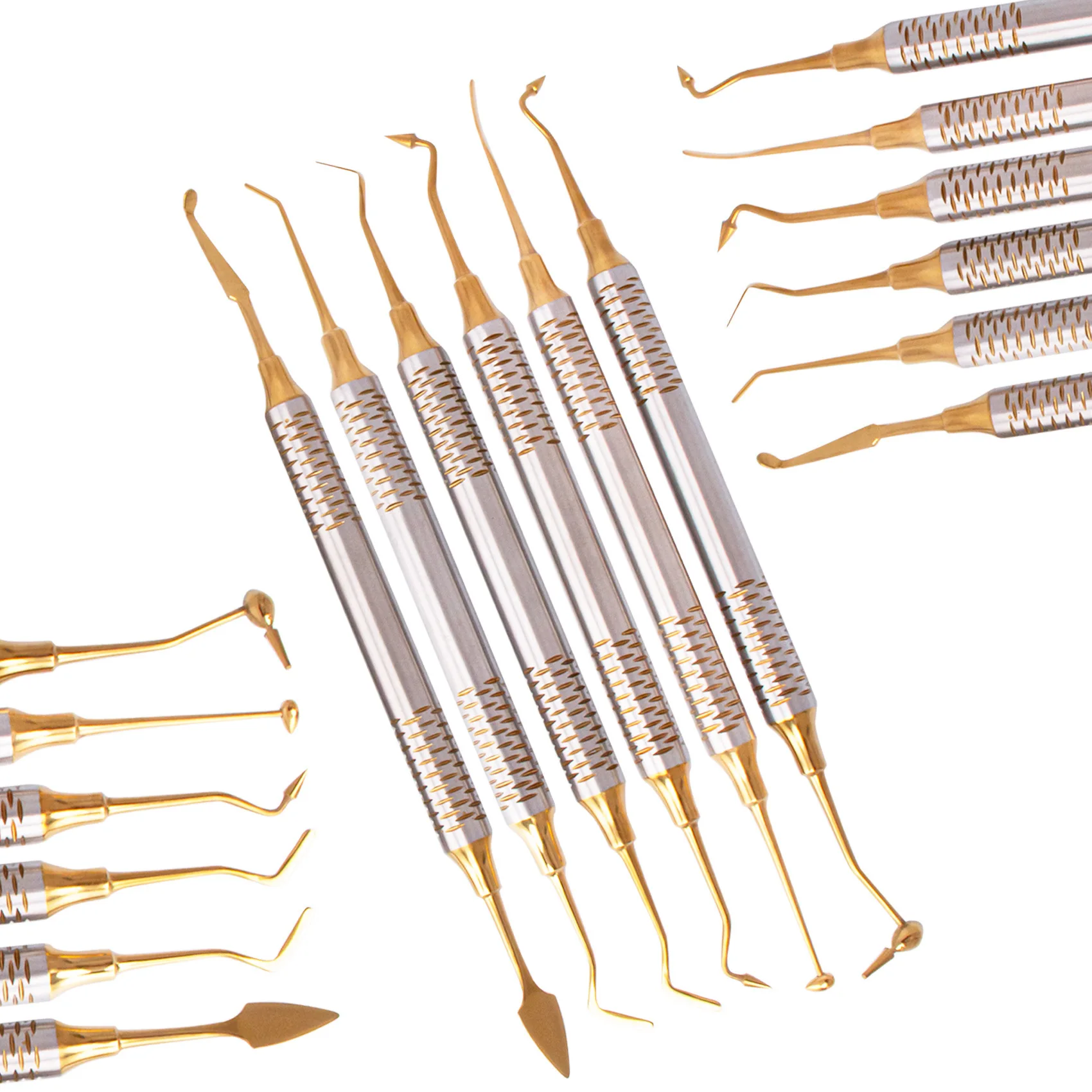 Dental Resin Spatulas Composite filling Dental Dentistry tools 6pcs/Set Titanium Plated Head Resin Filler set