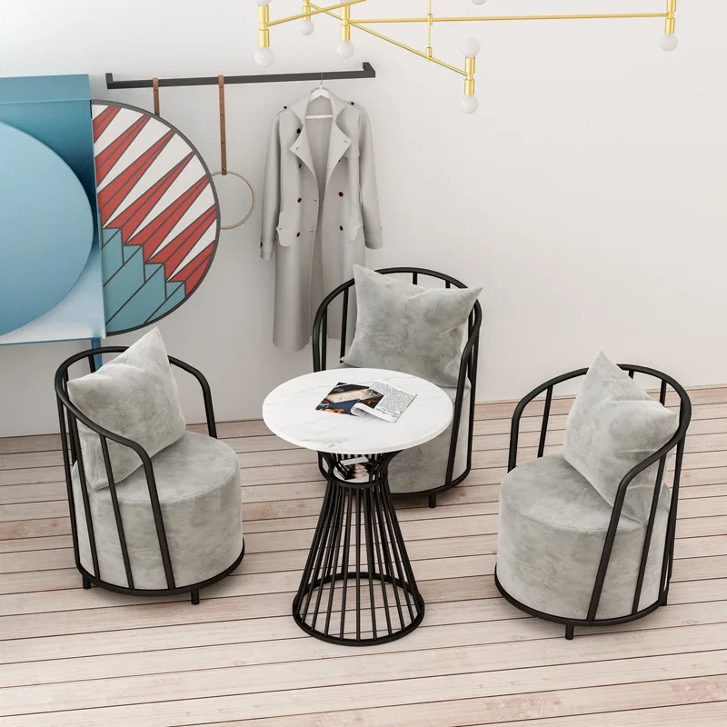 

Nordic Single Living Room Balcony Modern Light Luxury Fabric Sofa Chair Restaurant Leisure Metal Italian Style Furniture ZXF