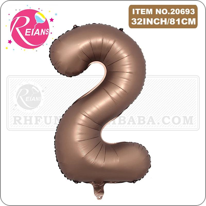 Надувные шары-цифры шоколадный и коричневый 32 дюйма
