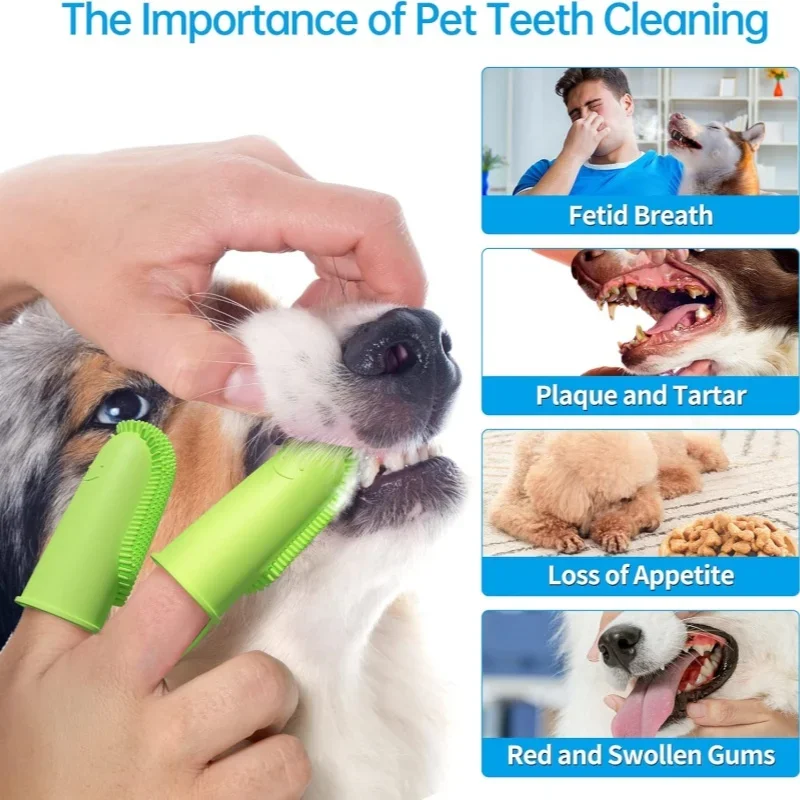 1 шт. супермягкая зубная щетка с двойным пальцем для собак чистка зубов домашних