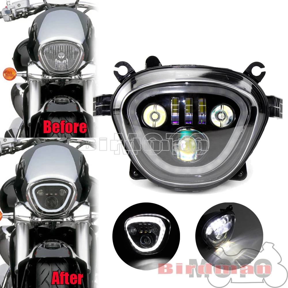 

Передняя фара для мотоцикла с ближним/дальним светом, передняя фара для мотоцикла, головная лампа, головная лампа головного света для Suzuki выбрали M109R M90 C90 VZR1800 VZ1500 2006-2019