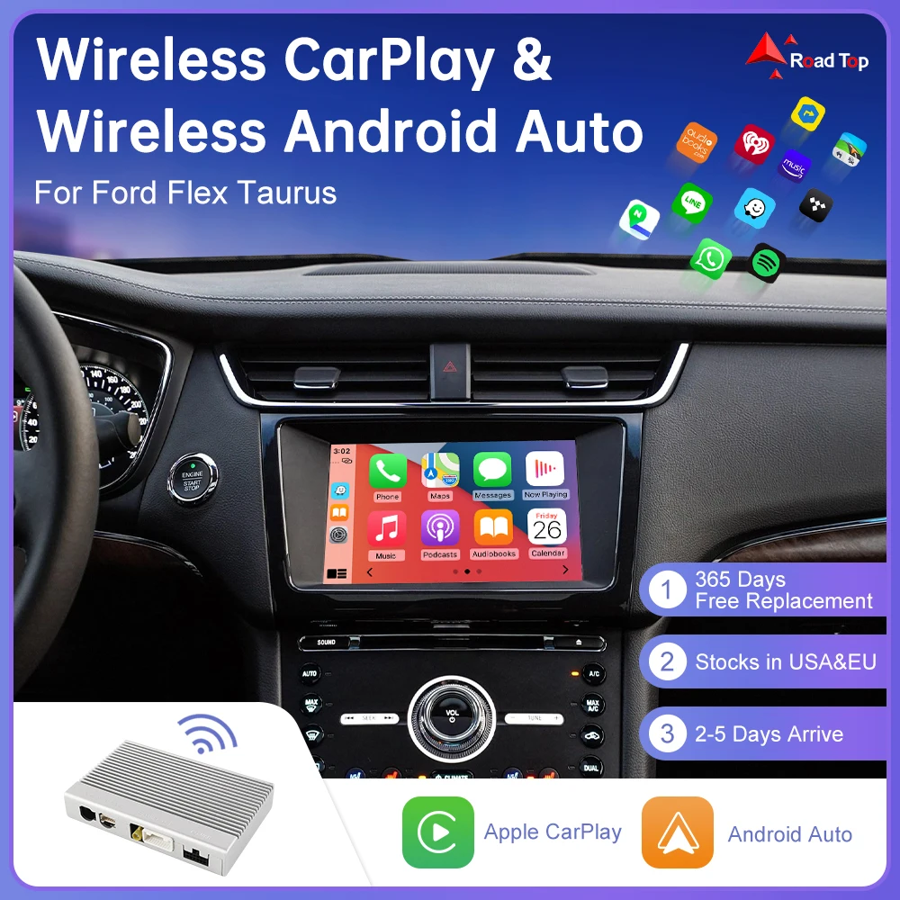 Road Top беспроводной CarPlay для Ford Flex Taurus Sync2 Android Авто Mirror Link Airplay GPS камера заднего вида USB видео Автомобильный плеер