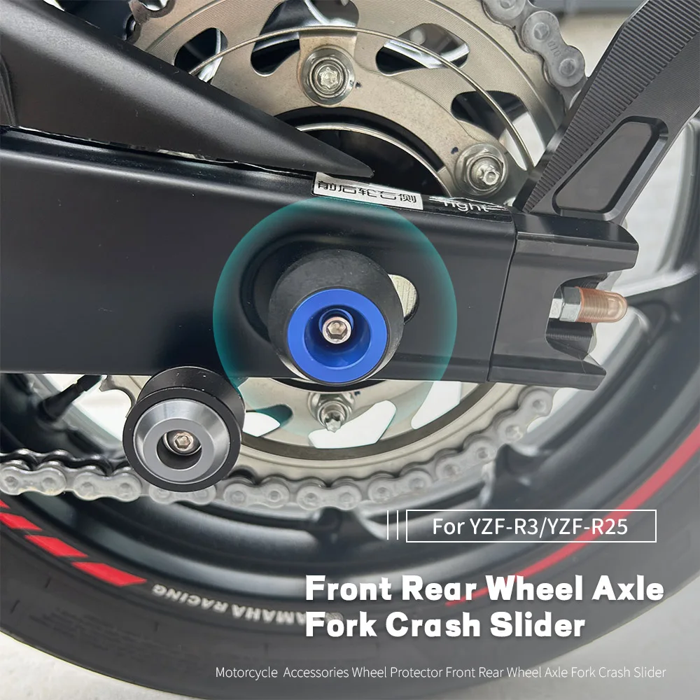 

MK For YAMAHA YZF-R3 YZF-R25 YZFR3 R25 2020-2023 Motorcycle Accessories Wheel Protector Front Rear Wheel Axle Fork Crash Slider