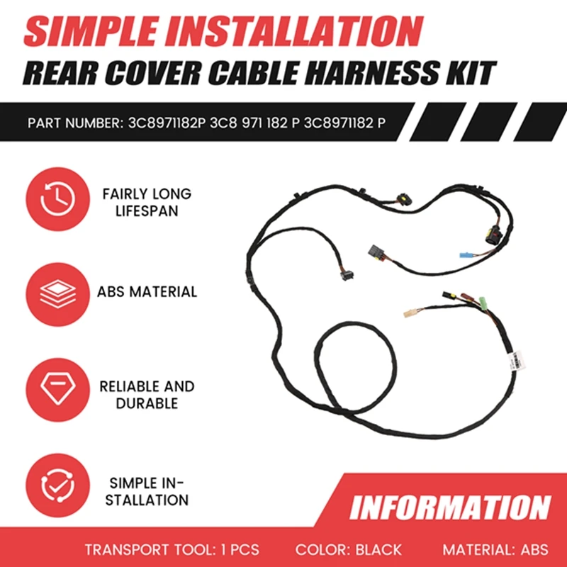 3С 8971182 Комплект жгутов проводов крышки автомобиля P для VW CC 2012-2017 3C8 971 182 3C П