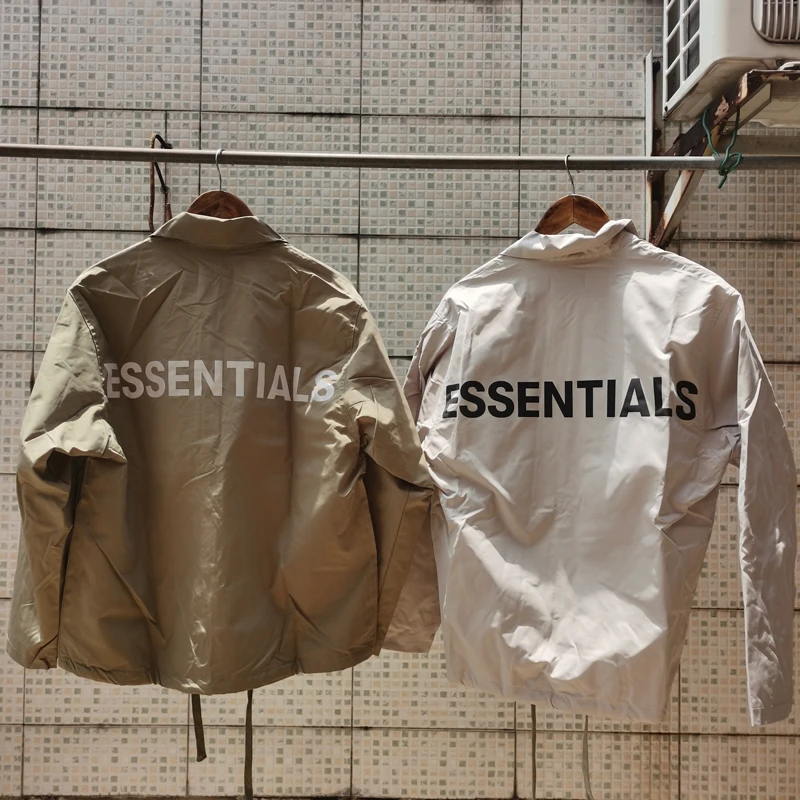 

Essentials LEE FOG 3M Reflective Letter LOGO Coach Jacket High Quality Women Men Breathable Mesh Jacket Trench Coat
