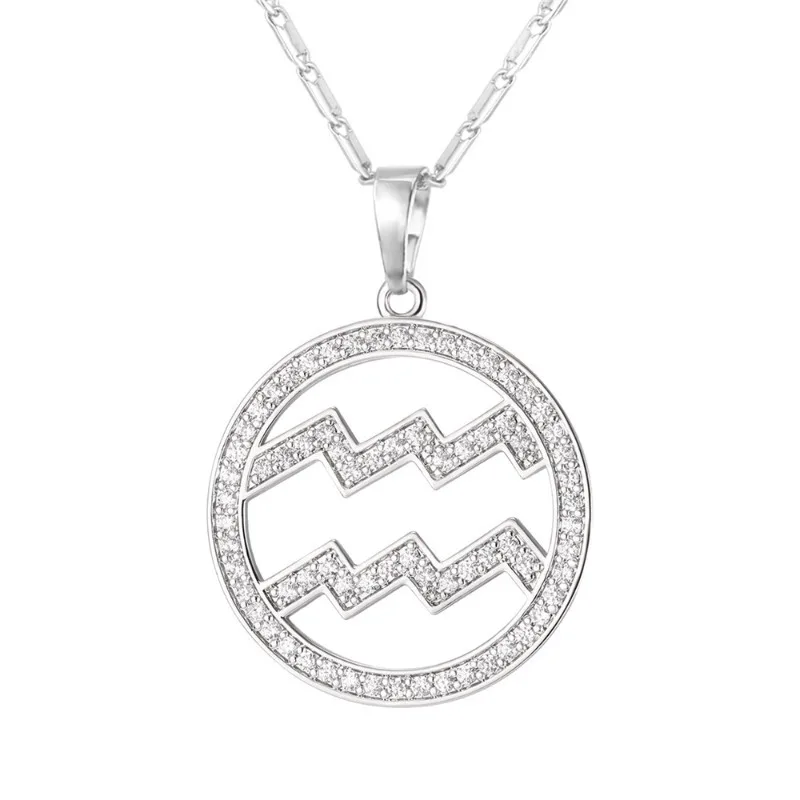 Кулон из кубического циркония с двенадцатью созвездиями женское ожерелье
