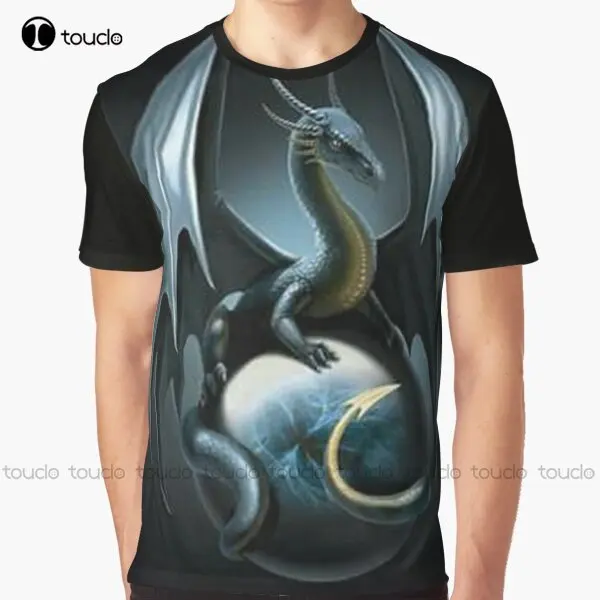 

Cool Blue Dragon Large Wings Graphic T-Shirt Workout Shirts Digital Printing Tee Shirts Christmas Gift New Popular Xxs-5Xl