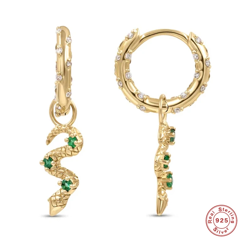 

Женские серьги-подвески из серебра 925 пробы с зеленым Цирконом