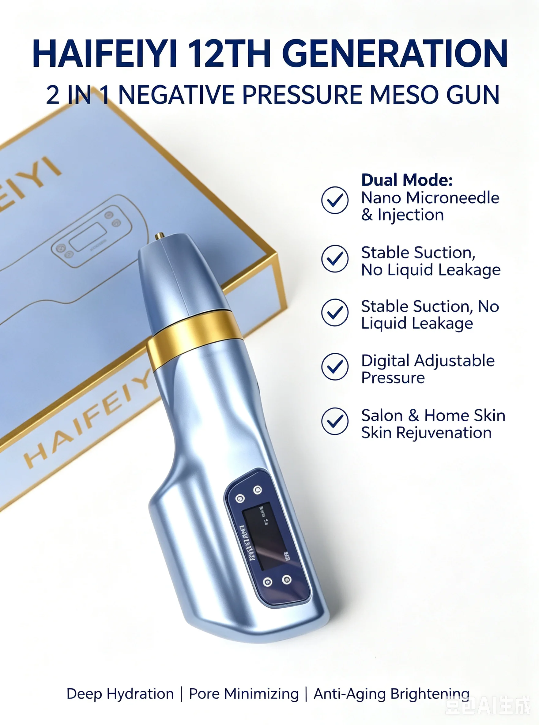 6 стилей: Аппарат для мезотерапии Haifeel Touch Meso Gun с регулируемой глубиной, портативный гидроинжектор для ухода за кожей, косметологический аппарат (art.: 3920dc50239e5) - 3920dc50239e5