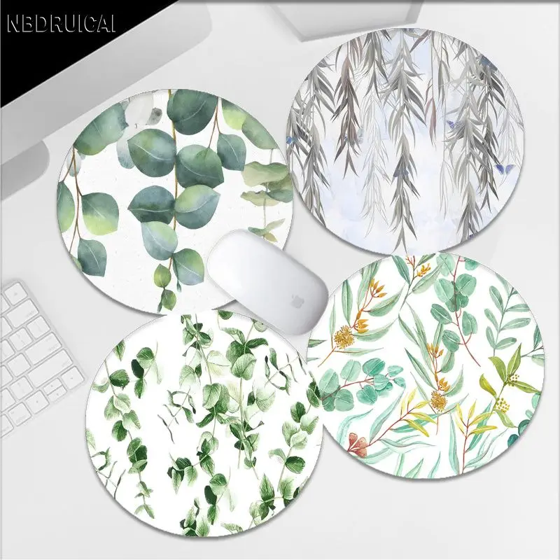 

Purple Flowers INS Green Leaves Mousepad Rubber Small Gaming Mouse Pad Gamer Desk Mats Pad Mause Pad Office Desk Set Accessories