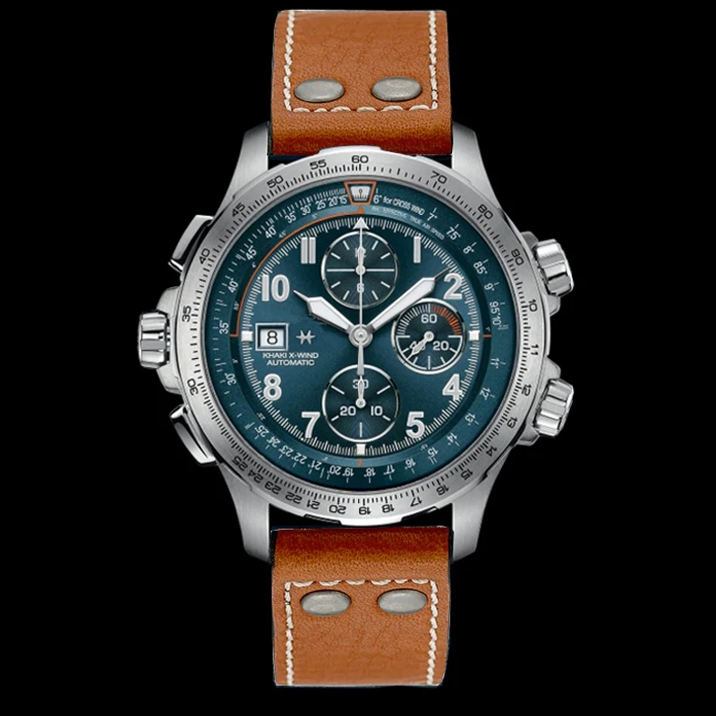 

Men Quartz Chronograph Movement Blue Camouflage Yellow Black Dial Luminous Leather Canvas Luxury Fashion Watch