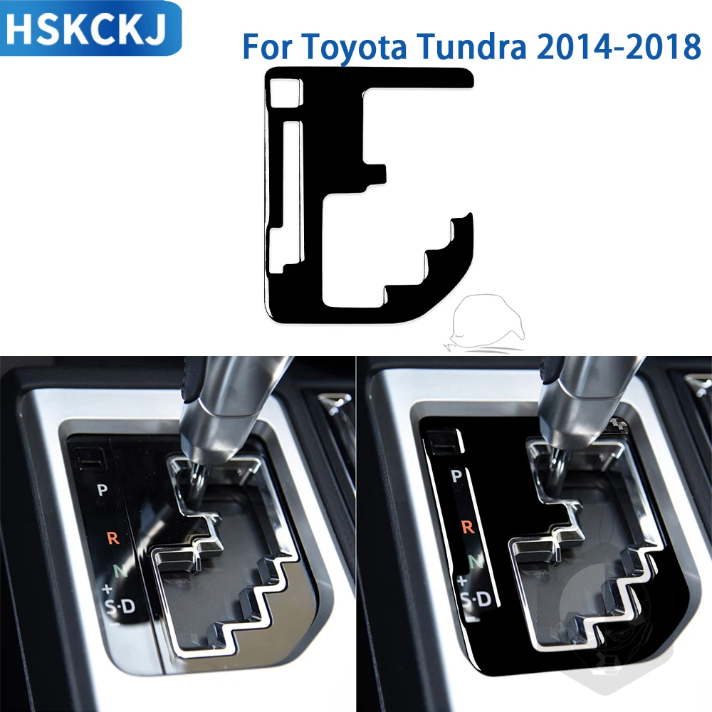 

For Toyota Tundra 2014 2015 2016 2017 2018 Accessories Car Interior Gear Shift Panel Sticker Gloss Black Plastic