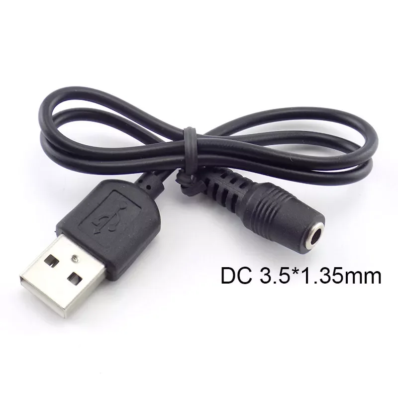 

DC female Power jack to USB A Male Plug 3.5mm x 1.35mm Plug Extension Line Cable For Barrel Connector Power Cord USB 2.0 Male