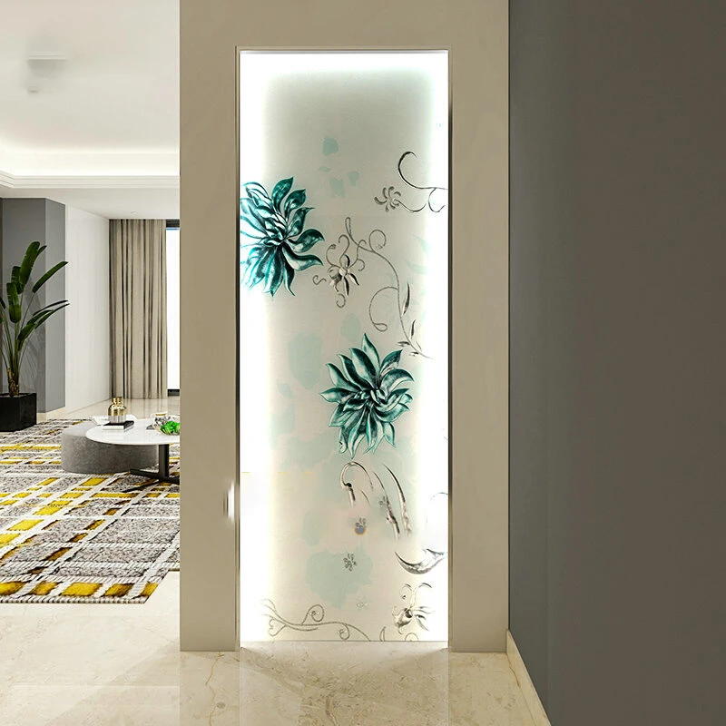

Индивидуальный простой современный резной цветной художественный стеклянный фон, настенное украшение для гостиной, столовой, коридора, ук...