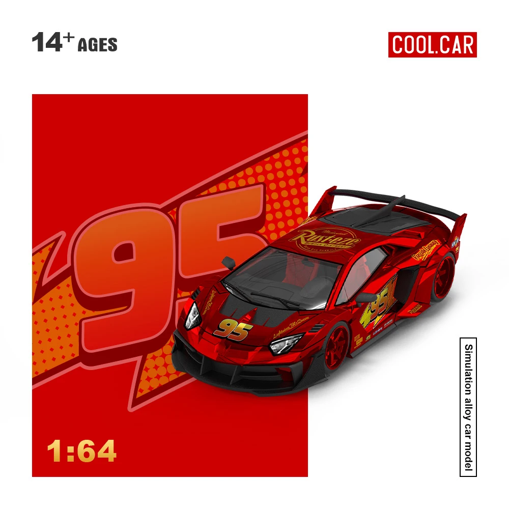Фото Коллекционная модель автомобиля Cool Car 1:64 GT EVO Lightning, красная металлическая окраска, имитация, литая под давлением, из сплава, подарок №3