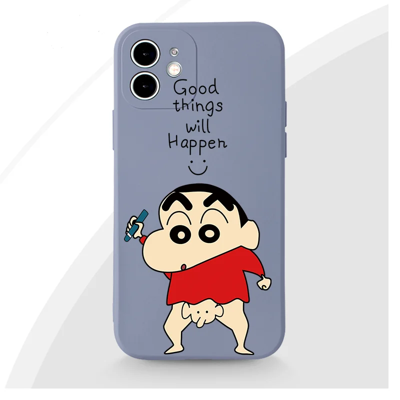 

Lively Crayon Shin-chan Phone Case for iPhone 12 Mini 13 11 Pro Max X XR XS Max 7 8 6S Plus SE 2022 TPU