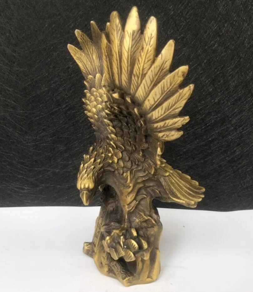 Китайская латунная коллекция Мужская статуя с крыльями орла Декор для дома и