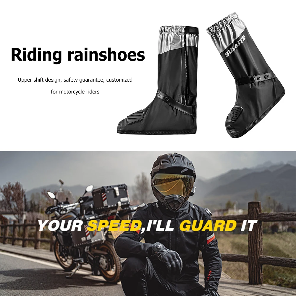

1 Pair Waterproof Reusable Motorcycle Cycling Bike Rain Boot Shoes Covers Rainproof High Tube Foot Cover Rainproof Footwear