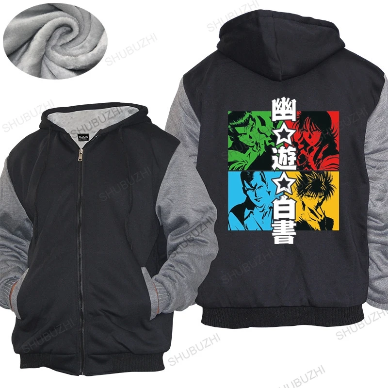 

Толстовка мужская с капюшоном, худи Yu Hakusho, Yusuke Urameshi, японская кофта с капюшоном японская манга, Kazuma Kuwabara, теплое пальто, Толстая Толстовка