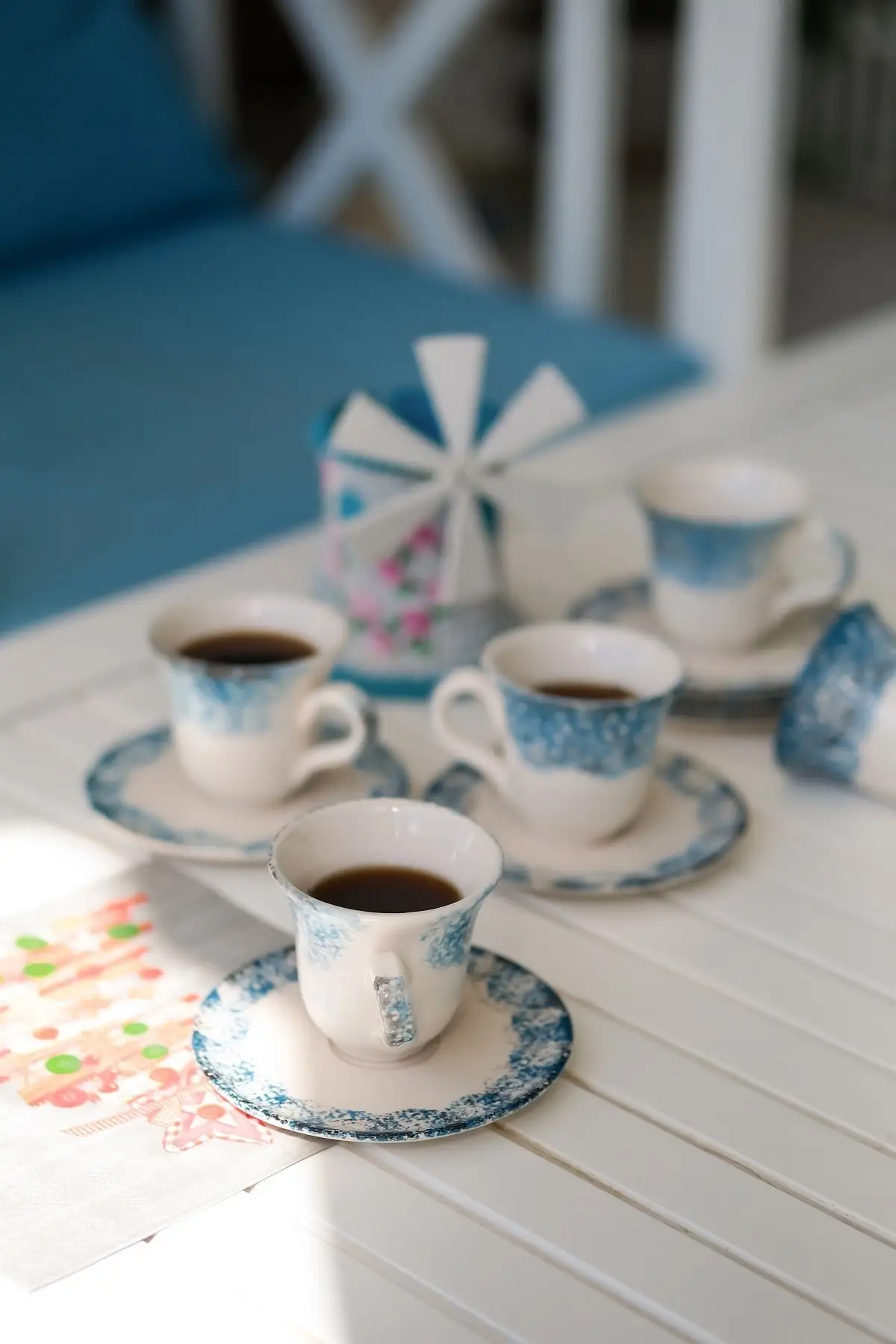 

Amazing Turkish Greek Arabic Coffee & Espresso Cup Set Marina Coffee Cup Set 12 Pieces Handmade Ceramic for 6 People