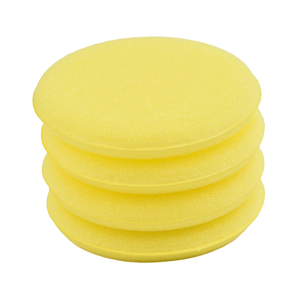 

Waxing Polish Set Sponge No Debris Durable Vehicle Foam Paint Polishing Supplies Waxing Yellow 12PCS Applicator Auto Care