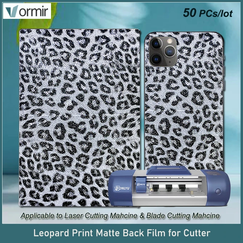 50 Pcs Leopard Snakeskin Print Back Film Sticker Smartphone Housing Cover Protectors Decorative Films for Cut Sunshine SS-890C
