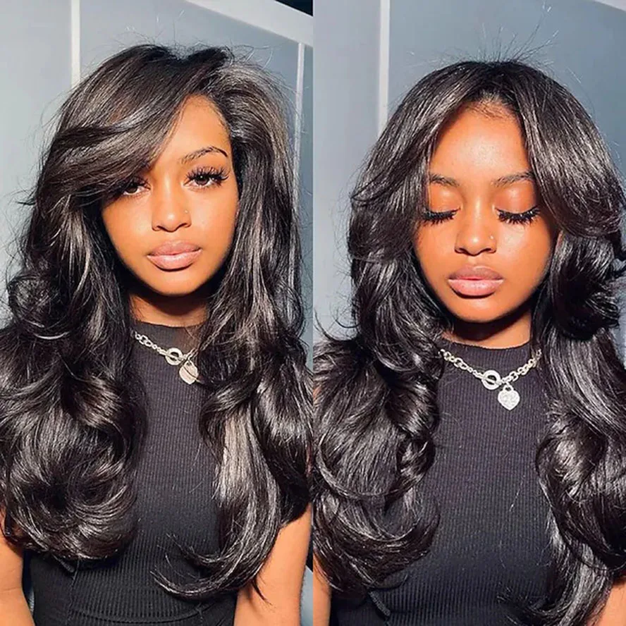 Lace Medium Length Body Wave Swiss Lace Front Human Hair Wigs With Baby Hair (13x4 lace 8-30inch)