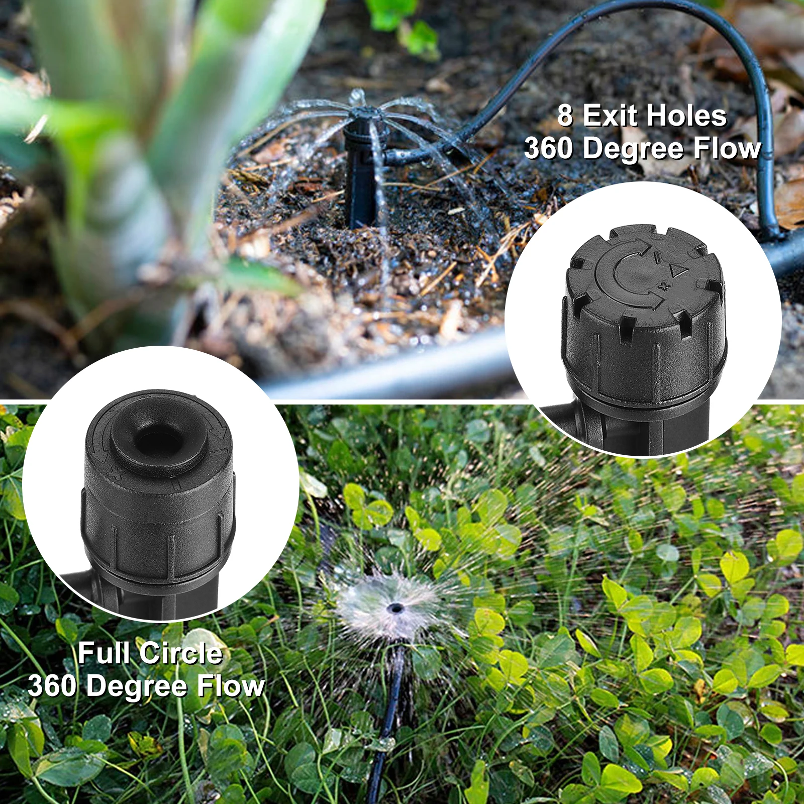 50 шт. капельная эмиттеры для полива регулируемый крючок потока воды заглушка