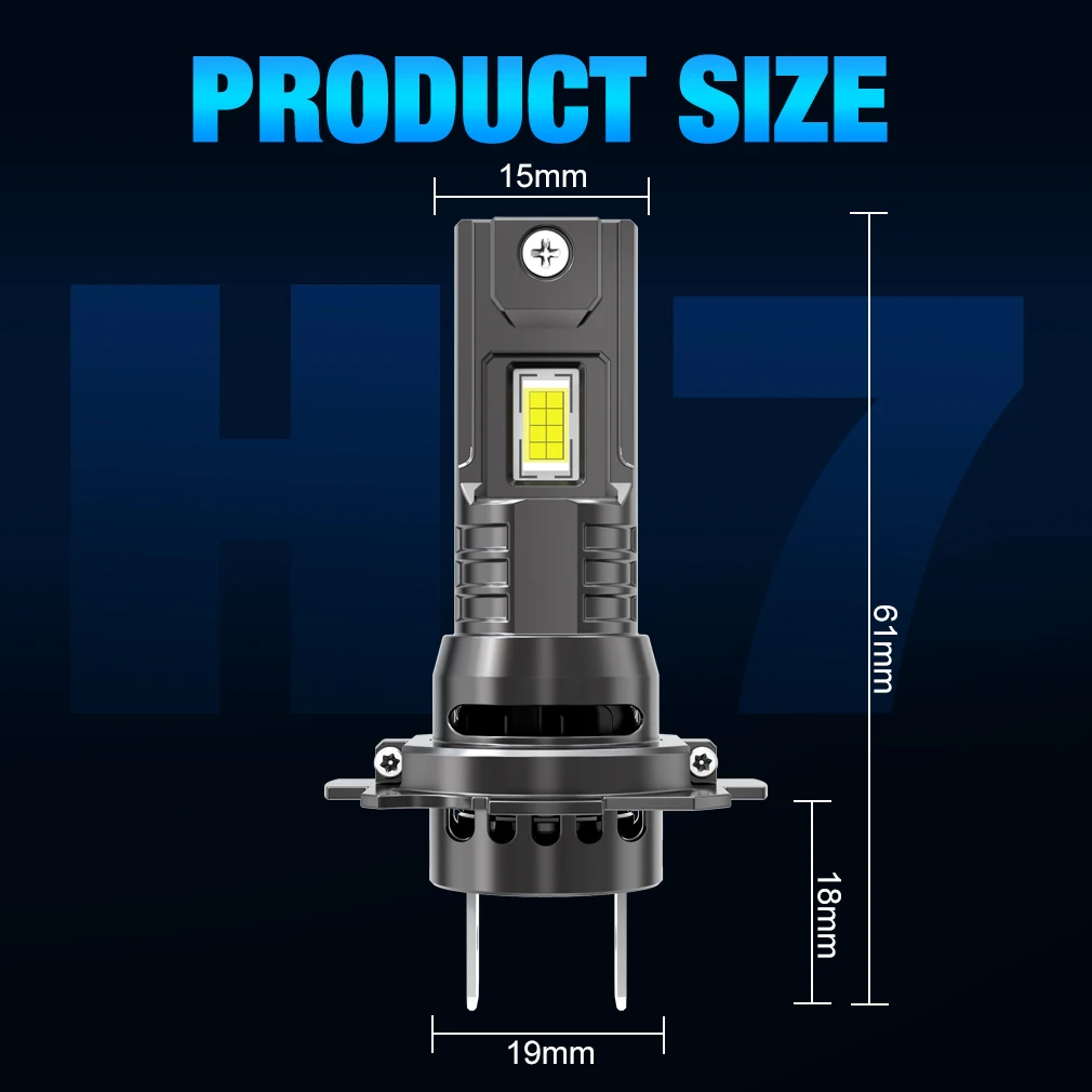 2 шт. H7 Canbus светодиодная лампа для фар 6500K Plug&ampPlay мини беспроводная 80 Вт 25000LM CSP