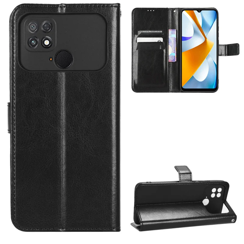 

For POCO C40 Business Bag Flip Leather Luxury with Magnetic Buckle Strap Lanyard Case XiaoMi POCO C40 C 40 Phone Case