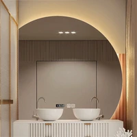 smart irregular hanging bathroom mirror light clear aesthetic electric bathroom mirror vanity unbreakable espejo indoor supplies