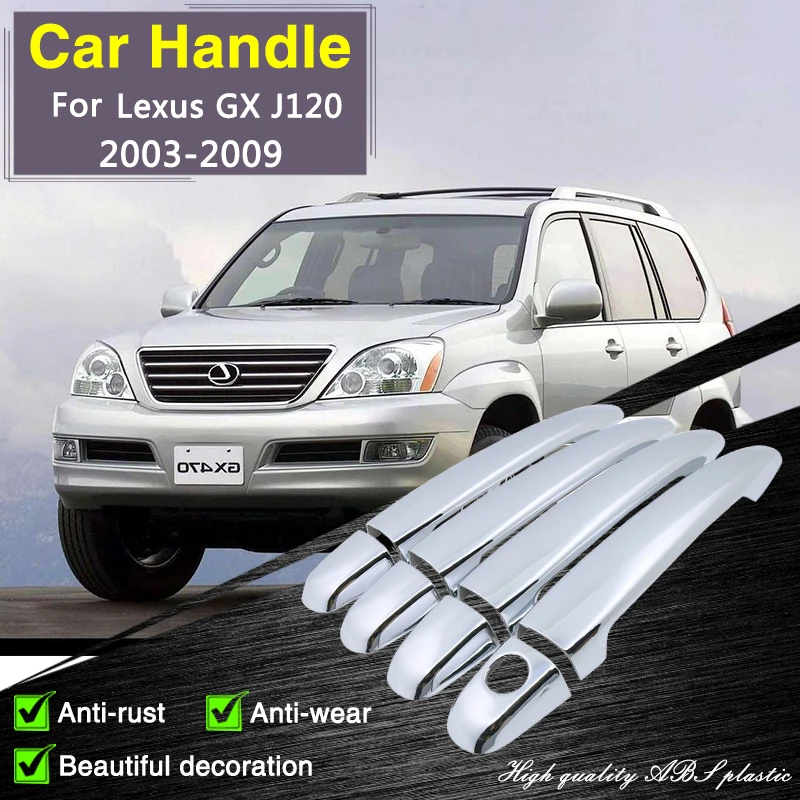 

for Lexus J120 GX470 2003 2004 2005 2006 2007 2008 2009 Chrome Door Handle Cover Car Accessories Rustproof Stickers Catch Cap