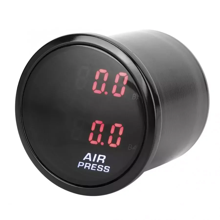 

1/8NPT Air Pressure Gauge 2inch Car Bar Boost Gauge Meter LED Red Digital Display Air Pressure Sensor Kit Digital Gauge 0-20BAR