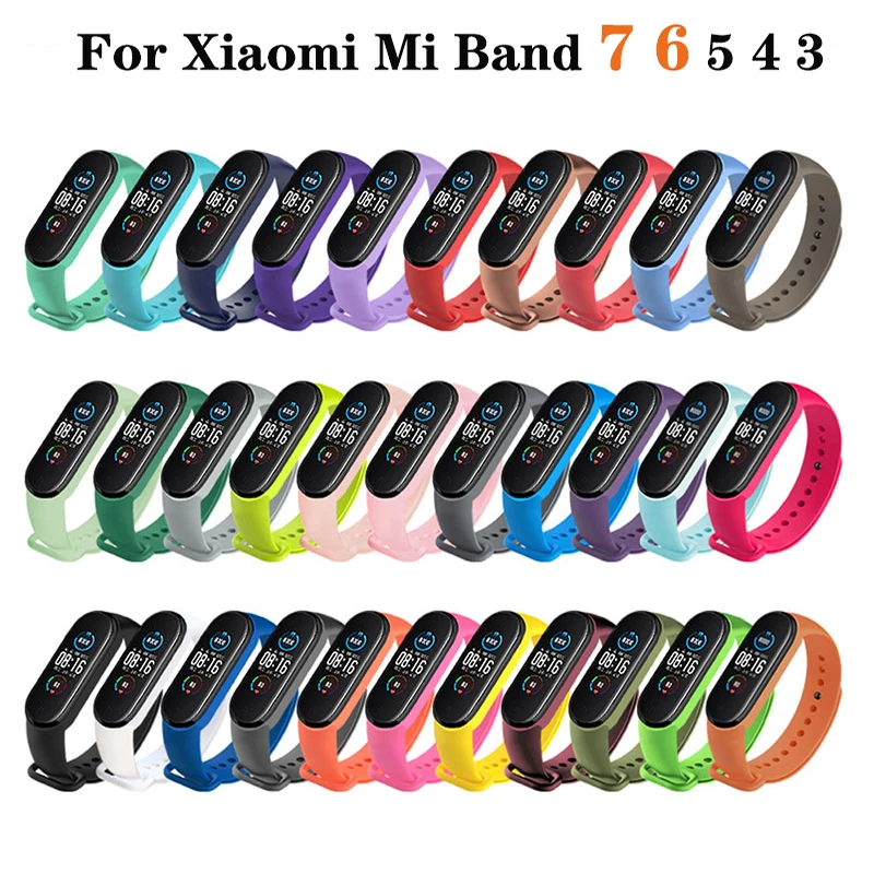 

Strap For Xiaomi Mi Band 6 5 4 3 7 Silicone Bracelet Sport Wrist Replacement Strap Soft For Mi band 7 5 4 Wristband Accessories