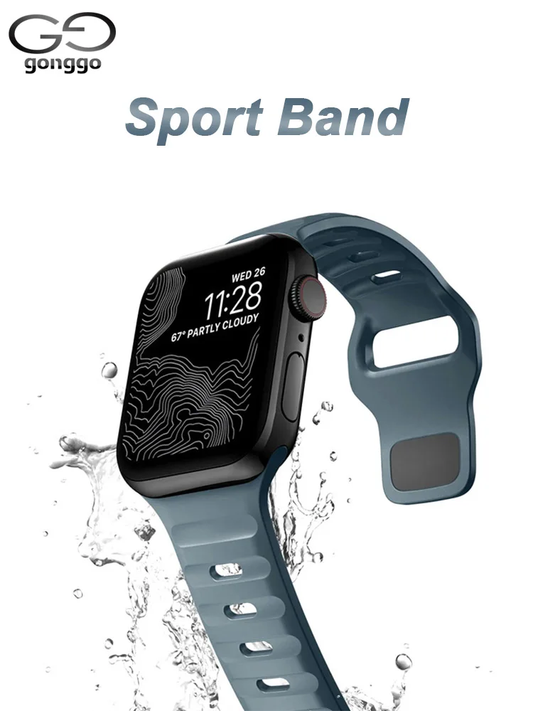 Soft Silicone Sport strap for Apple Watch Band SE 8 7 Series 44MM 40MM Rubber Strap For iWatch series 654321 41MM 49MM bracelet