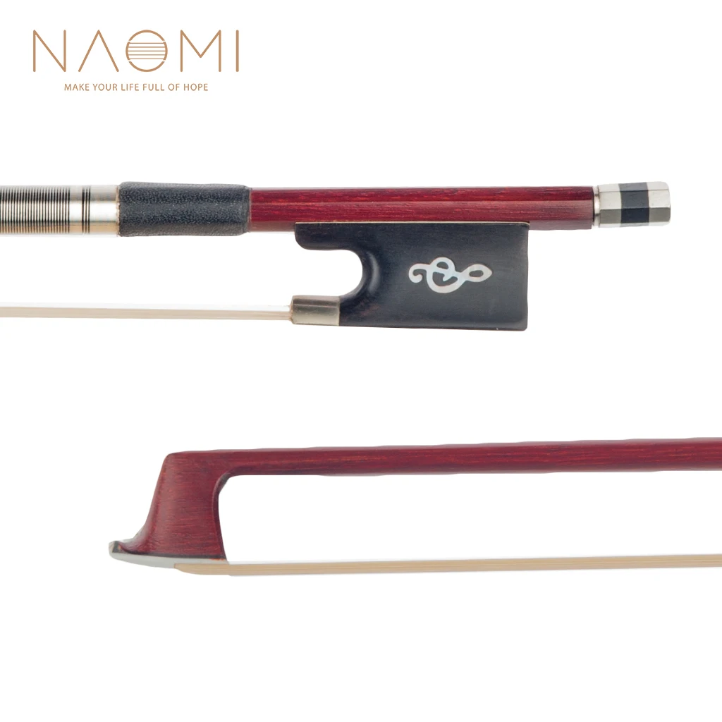

NAOMI 4/4 Size Violin Fiddle Bow IPE Bow Round Stick Ebony Frog Abalone Slide White Mongolia Horsehair Durable Use