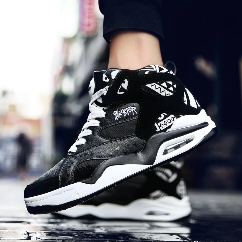 Damyuan 2022 Men's High Top Sports Trainers Antiskid Wear-resistant Youth Basketball Shoes Safety Protective Ankle Plug Size 46