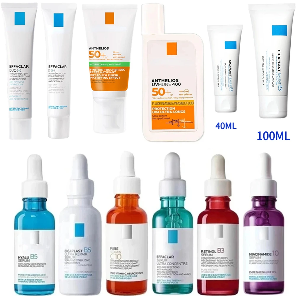 

La Roche - Hyalu B5 Serum Cicaplast B5 Vitamin C10 Retinol B3 Niacinamide 10 DUO+/ K+ Milk Acne Serum Anti-Wrinkle Facial Serum