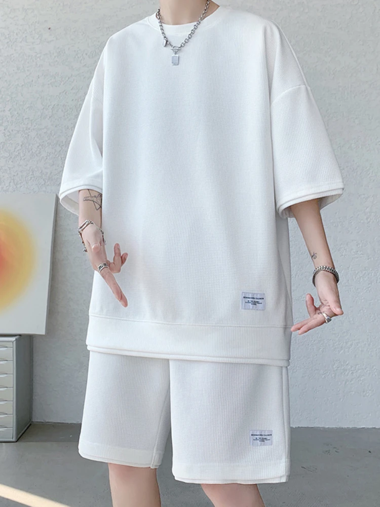 

Спортивный костюм мужской короткий, базовый свитшот, комплект одежды для бега