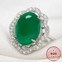s925 silver color sterling natural emerald finger ring natural turquoise anillos de wedding bizuteria jade jewelry gemstone ring