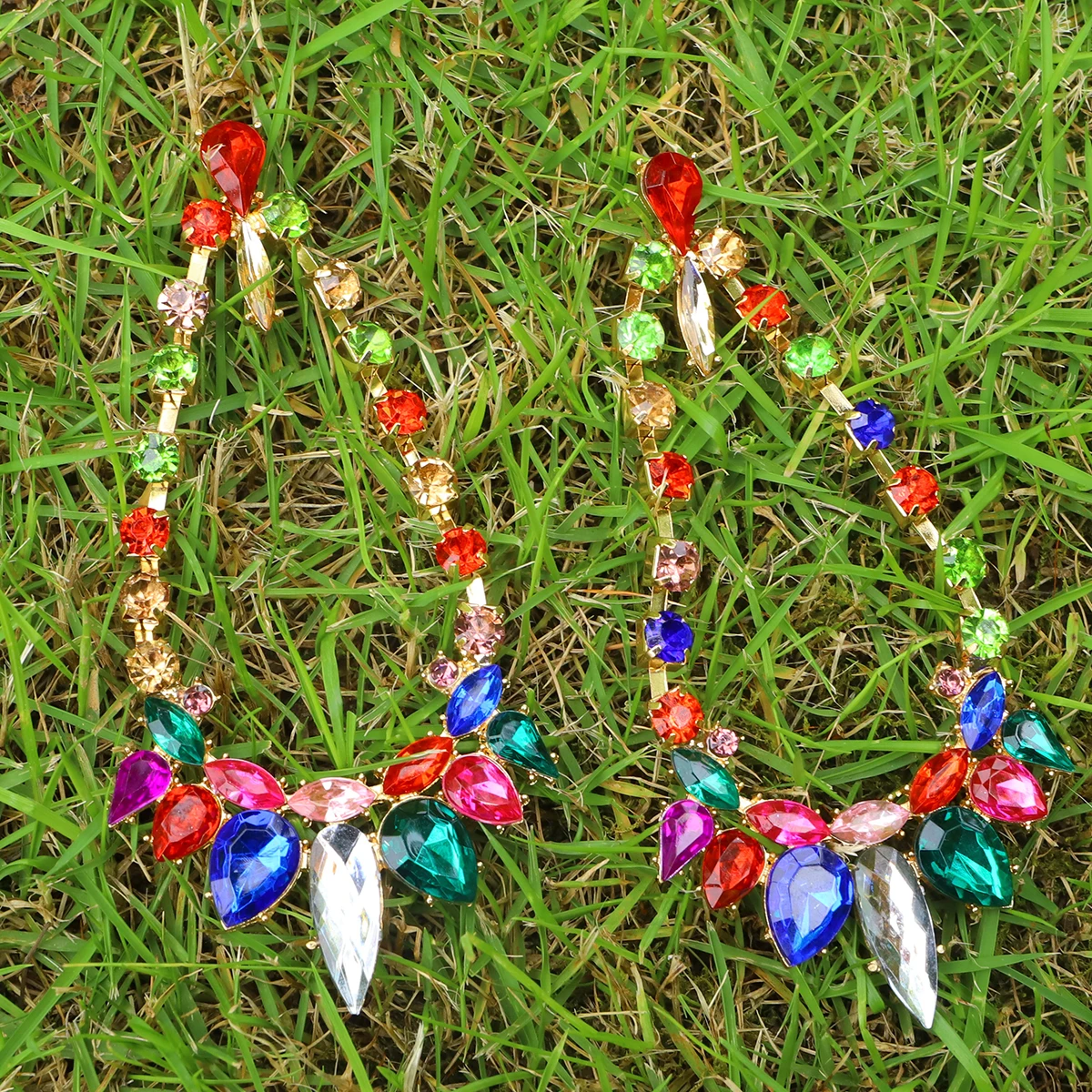 

Miwens Роскошные Красочные Стразы стеклянные серьги для женщин сверкающие кристаллы эффектные Свадебные ювелирные изделия аксессуары Оптова...