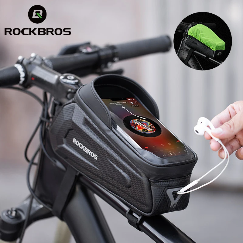 

ROCKBROS Below 6.5" Phone Bicycle Bags Waterproof 1.7L Top Tube Handlebar Bag Large Capactity Touch Screen Bike Phone Bag