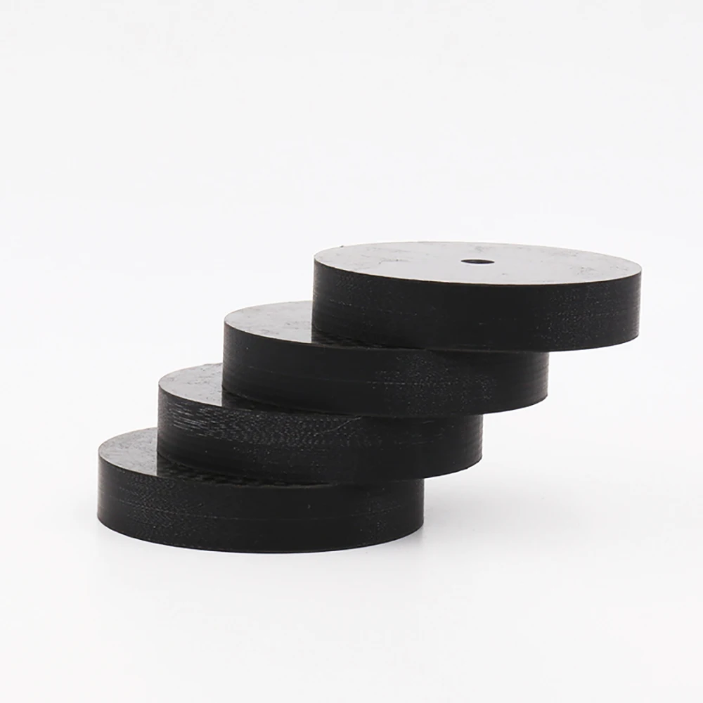 4pcs X Black Carbon Fiber turntable Speaker Isolation 50X10mm Spike Base Pad Shoe Feet For Hifi amplifier ,CD, DVD player
