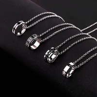 necklace stainless steel jewelry long titanium steel for men and women does not fading pendant ring necklace collier naszyjniki