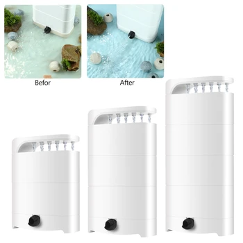 Turtle Filter with 2 Sponges 3-in-1 Water Circulation Draining Bio Filtration Amphibian Tank Filter for Reptile Frog 1