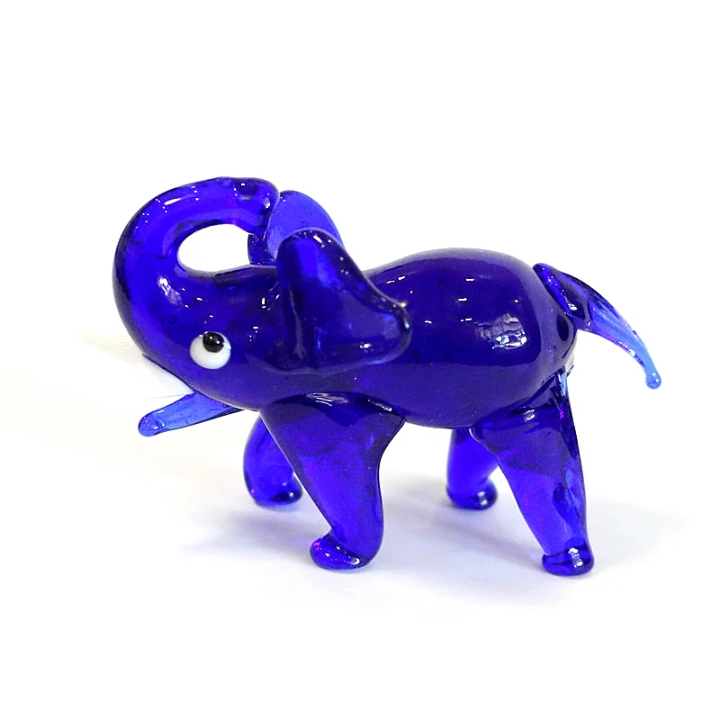 

Murano Glass Elephant Figurine Ornament Cute Animal Small Statue Home Tabletop Living Room Decor Collection Festival Xmas Gifts