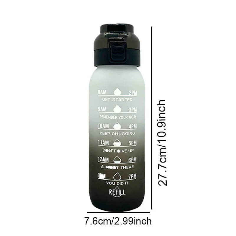 Бутылка для воды LUSQI с соломинкой и 5 подставками 1000 мл 1 шт.